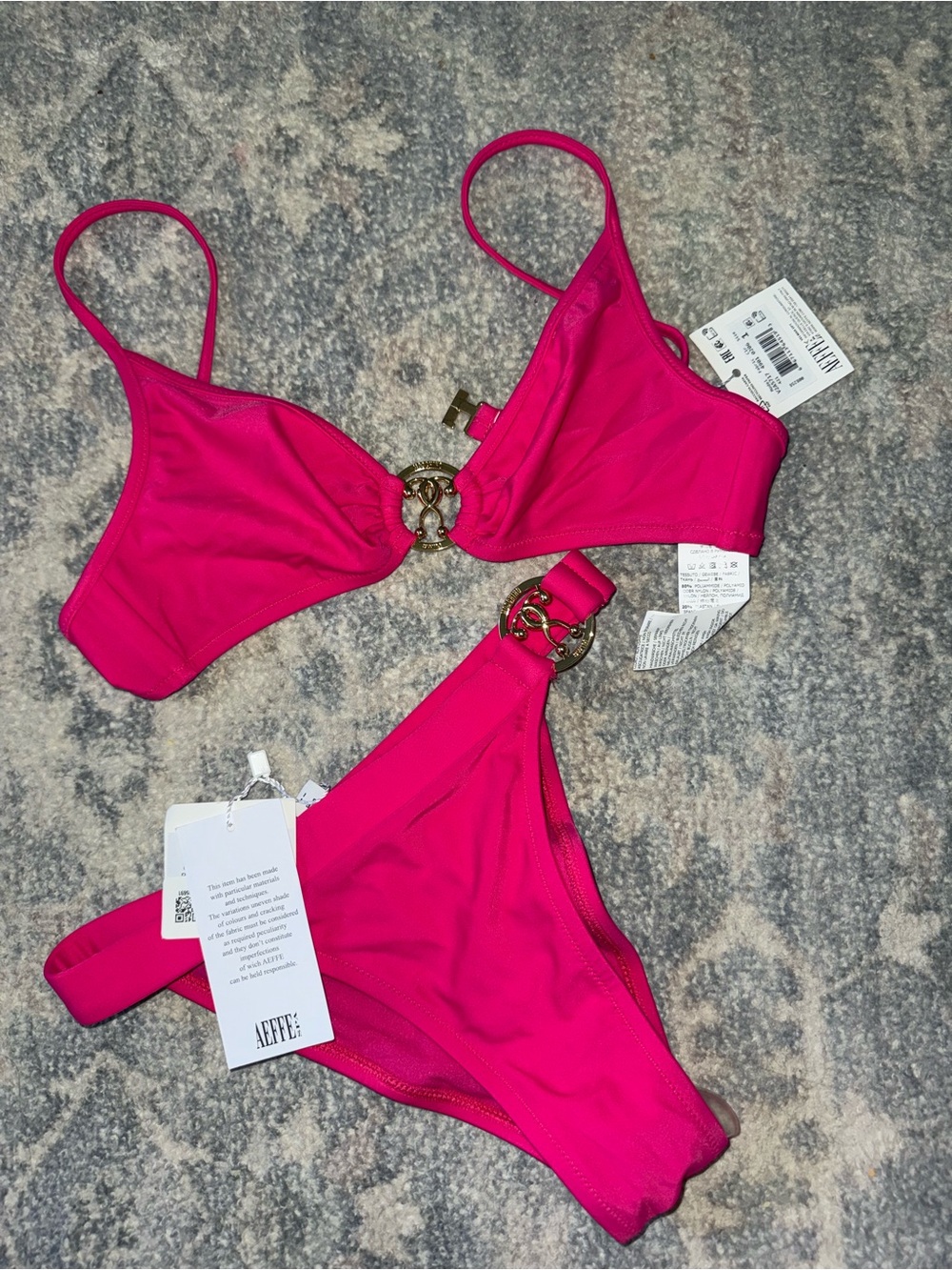 Moschino Hot Pink Ring-Accent Bikini